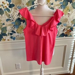 Lilly Pulitzer cotton ruffle tank